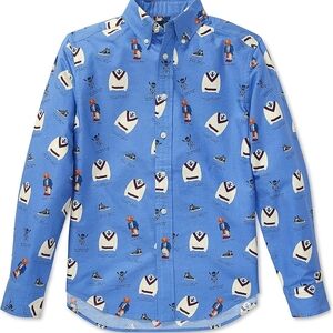 Ralph Lauren Kids Blue Patterned Button-Down Shirt